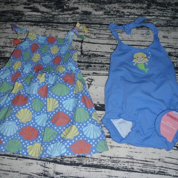 Gymboree Mermaid Magic 3-6 Month Swimsuit Dress Diaper Cover Outfit NWT - Picture 1 of 3